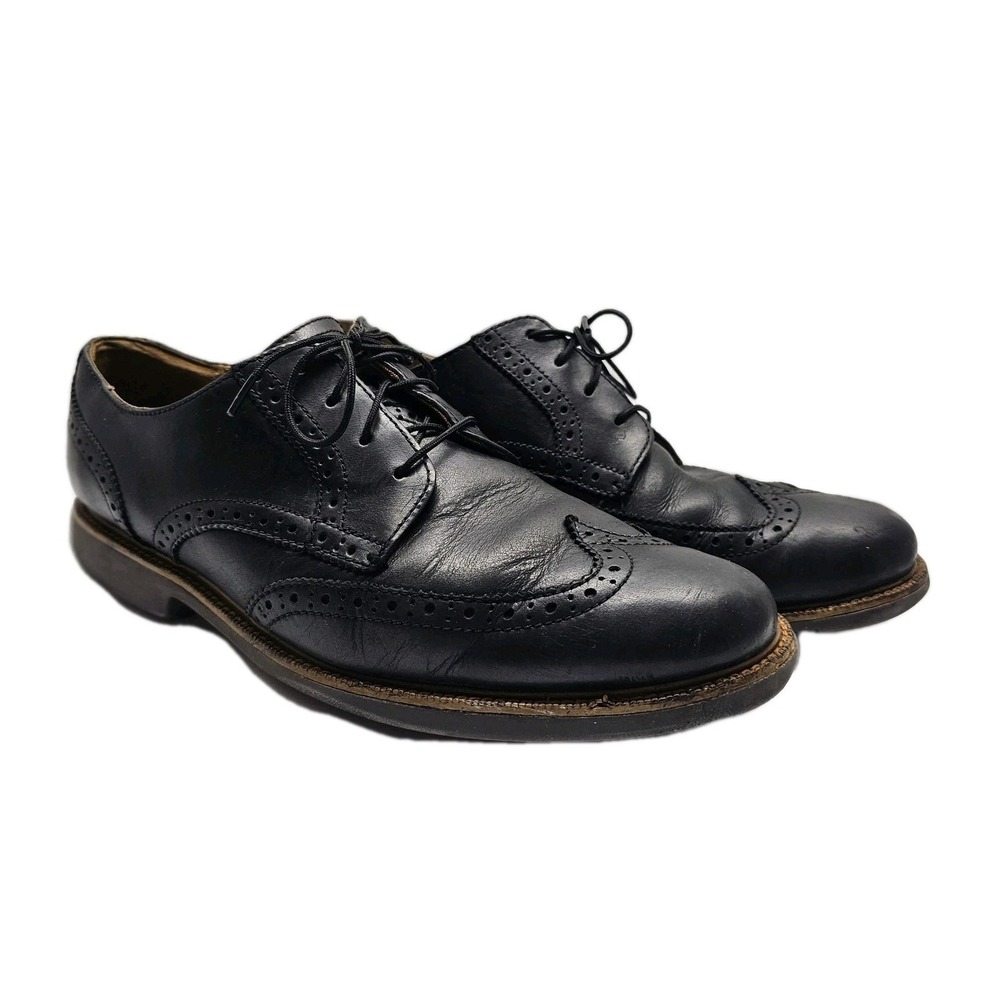 COLE HAAN Grand OS Mens Size 9 M Black Leather‎ Wingtip Oxford Dress Shoes